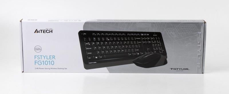 Комплект (клавіатура, миша) бездротовий A4Tech FG1010 Black/Grey USB FG1010 (Grey) фото