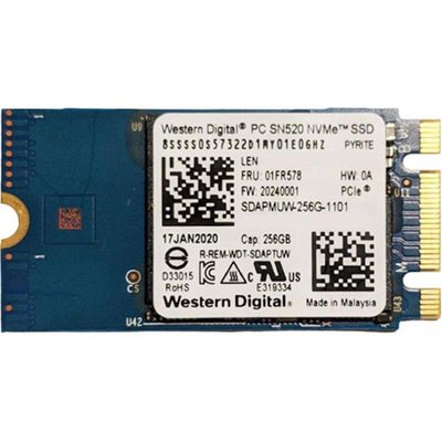 Накопичувач SSD 256GB WD PC SN520 M.2 2242 PCIe 3.0 x2 NVMe TLC (SDAPMUW-256G) SDAPMUW-256G фото