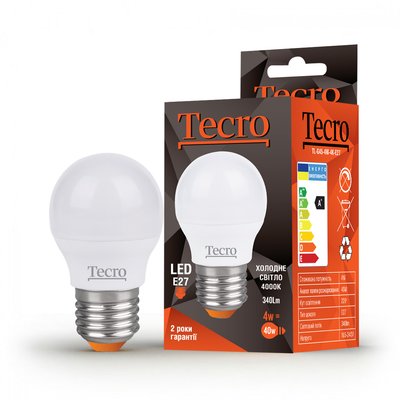 Лампа світлодіодна Tecro 4W E27 4000K (TL-G45-4W-4K-E27) TL-G45-4W-4K-E27 фото