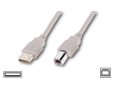 Кабель Atcom USB - USB Type-B V 2.0 (M/M), 1.8 м, ферит, білий (3795) пакет 3795 фото