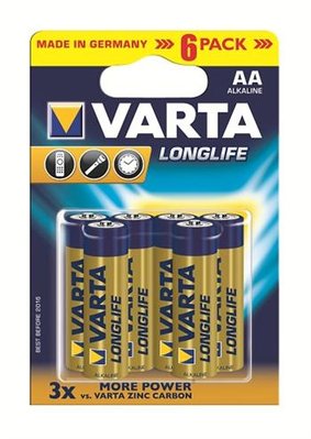 Батарейка Varta Longlife AA/LR06 BL 6шт 04106101436 фото