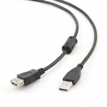 Кабель Cablexpert подовжувач USB - USB V 2.0 (M/F), 4.5 м, Феритовий фільтр, чорний (CCF-USB2-AMAF-15) CCF-USB2-AMAF-15 фото