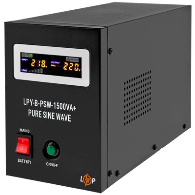 Джерело безперебійного живлення LogicPower LPY-B-PSW-1500VA+ (1050Вт)10A/15A, Lin.int., AVR, 2 x евро, метал LP4130 фото