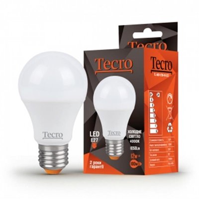 Лампа світлодіодна Tecro 8W E27 4000K (TL-A60-8W-4K-E27) TL-A60-8W-4K-E27 фото