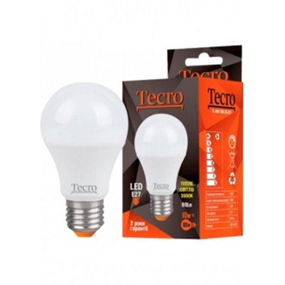 Лампа світлодіодна Tecro 10W E27 3000K (TL-A60-10W-3K-E27) TL-A60-10W-3K-E27 фото