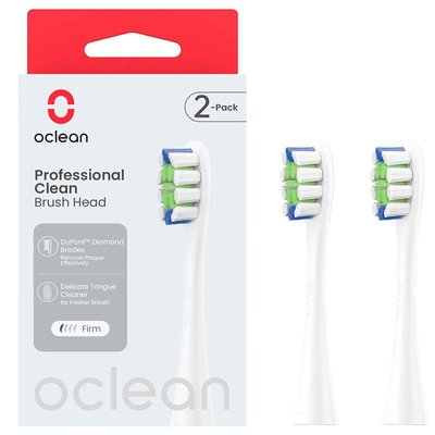 Насадка для зубної електрощітки Oclean P1C1 W02 Professional Clean Brush Head White (2 шт) (6970810553765) 6970810553765 фото