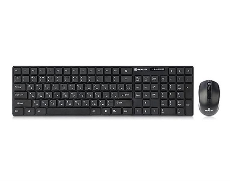 Комплект (клавіатура, миша) бездротовий REAL-EL Comfort 9010 Kit Black USB EL123100034 фото