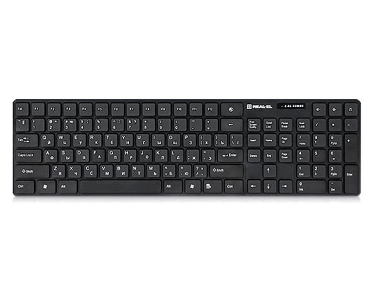 Комплект (клавіатура, миша) бездротовий REAL-EL Comfort 9010 Kit Black USB EL123100034 фото