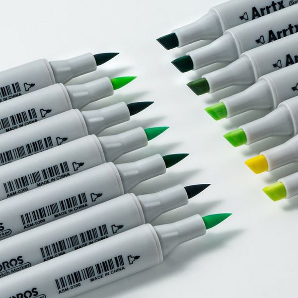 Спиртові маркери Arrtx Oros ASM-03GN 24 кольора, зелені відтінки (LC302512) LC302512 фото