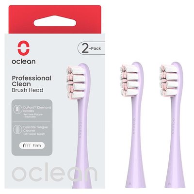 Насадка для зубної електрощітки Oclean P1C13 P02 Professional Clean Brush Head Purple (2 шт) (6970810554151) 6970810554151 фото