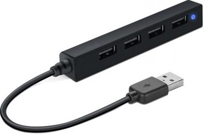 Концентратор USB2.0 SpeedLink Snappy Slim Black (SL-140000-BK) 4хUSB2.0 SL-140000-BK фото