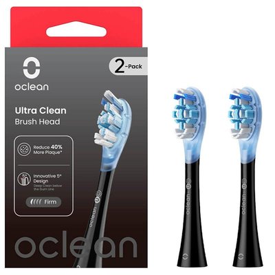 Насадка для зубної електрощітки Oclean UC02 B02 Ultra Clean Brush Head Black (2 шт) (6970810553543) 6970810553543 фото
