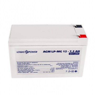 Акумуляторна батарея LogicPower 12V 7.2AH (LPM-MG 12 - 7.2 AH) AGM мультігель LP6553 фото