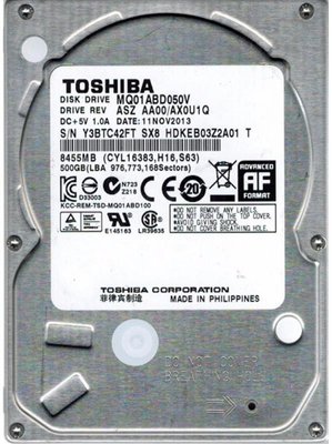 Накопичувач HDD 2.5" SATA 500GB Toshiba 5400rpm 8MB (MQ01ABD050V) Refurbished MQ01ABD050V_ фото