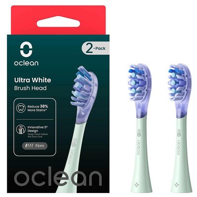 Насадка для зубної електрощітки Oclean UW01 G02 Ultra White Brush Head Green (2 шт) (6970810553529) 6970810553529 фото