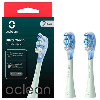 Насадка для зубної електрощітки Oclean UG01 G02 Ultra Gum Care Brush Green (2 шт) (6970810553536) 6970810553536 фото