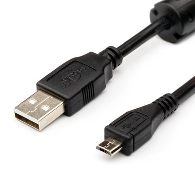 Кабель Atcom USB - micro USB V 2.0 (M/M), 1.8 м, чорний (9175) пакет 9175 фото