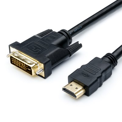 Кабель Atcom HDMI - DVI (M/M), single link, 24+1 pin, ферит, 1.8 м, Black (AT3808) AT3808 фото