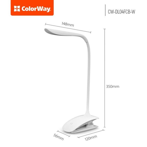 Настільна лампа LED ColorWay CW-DL04FCB-W White CW-DL04FCB-W фото