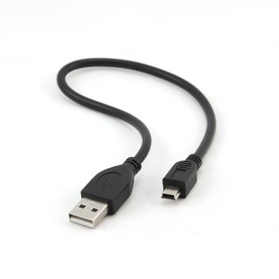 Кабель Cablexpert USB - mini USB V 2.0, 0.3 м, чорний (CCP-USB2-AM5P-1) CCP-USB2-AM5P-1 фото