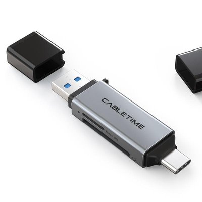 Кардрідер Cabletime USB3.0 A + USB TYPE C, SD/TF, 5Gbps (CB46G) CB46G фото