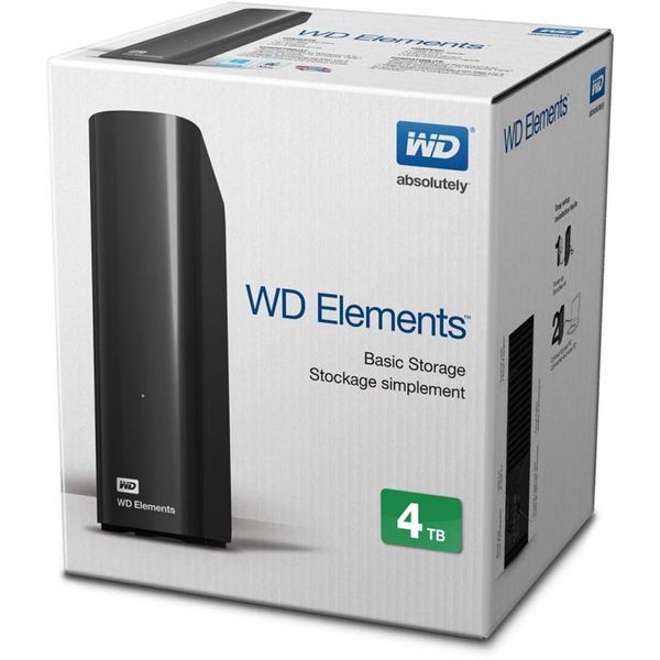 Зовнішній жорсткий диск 3.5" USB 4.0TB WD Elements Desktop (WDBWLG0040HBK-EESN) WDBWLG0040HBK-EESN фото