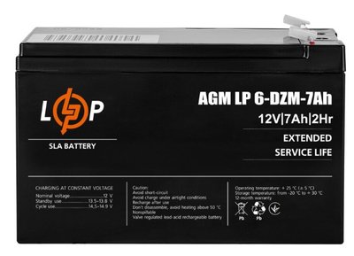 Акумуляторна батарея LogicPower 12V 7AH (LP 6-DZM-7 Ah) AGM lp16152 фото