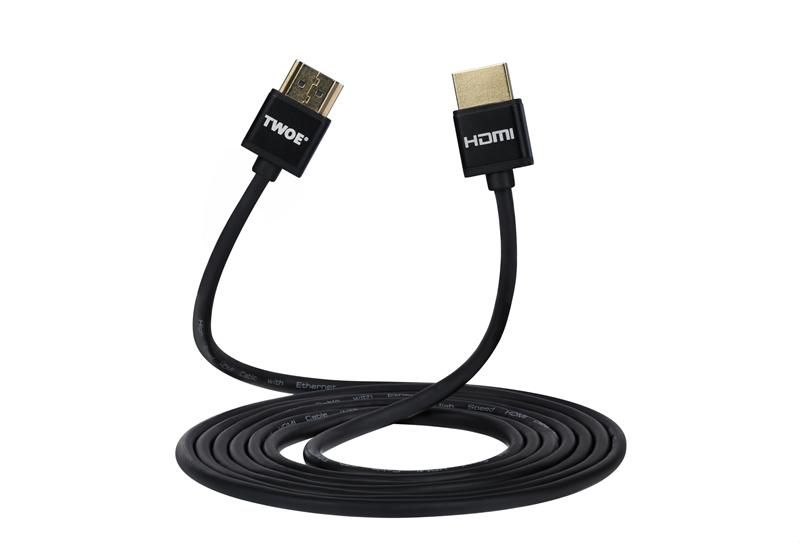 Кабель 2E Ultra Slim HDMI - HDMI V 2.0 (M/M), 2 м, чорний (2EW-1119-2m) 2EW-1119-2m фото