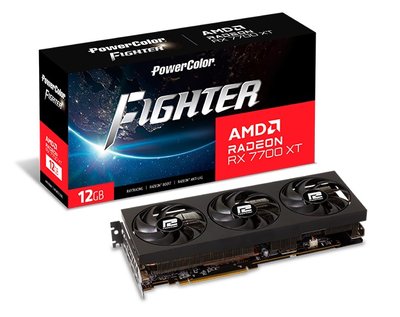 Відеокарта AMD Radeon RX 7700 XT 12GB GDDR6 Fighter PowerColor (RX 7700 XT 12G-F/OC) RX 7700 XT 12G-F/OC фото