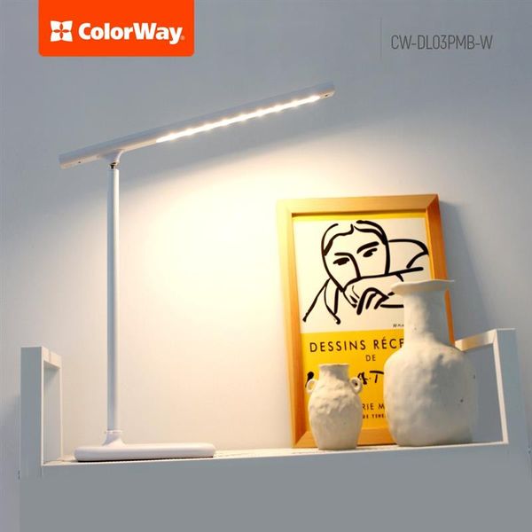 Настільна лампа LED ColorWay CW-DL03PMB-W White CW-DL03PMB-W фото