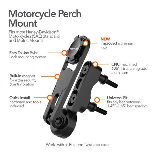 Кріплення Rokform Pro Serie Motorcycle Perch Mount Universal (334201P) 334201P фото