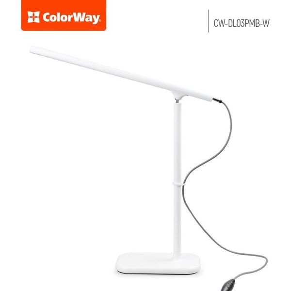 Настільна лампа LED ColorWay CW-DL03PMB-W White CW-DL03PMB-W фото