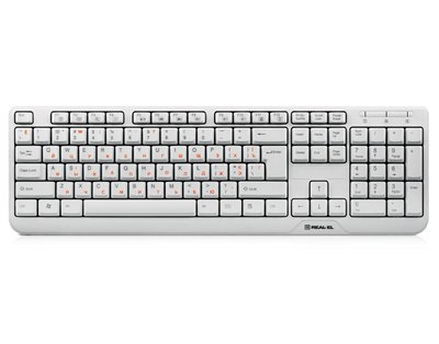 Клавіатура REAL-EL Standard 500 Ukr White EL123100011 фото