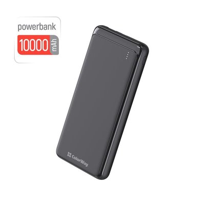 Універсальна мобільна батарея ColorWay Slim PD 10000mAh Black (CW-PB100LPG3BK-PD) CW-PB100LPG3BK-PD фото