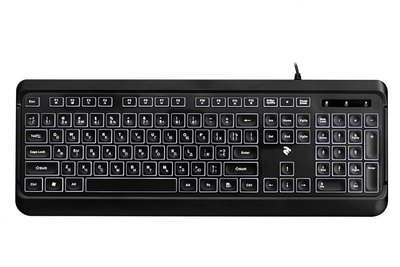 Клавіатура 2E KS120 White Backlight Ukr (2E-KS120UB) Black USB 2E-KS120UB фото