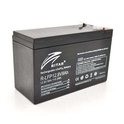 Акумуляторна батарея Ritar 12V 9Ah (R-LFP 12.8V 9Ah/08579) LiFePO4 Black R-LFP 12.8V 9Ah/08579 фото