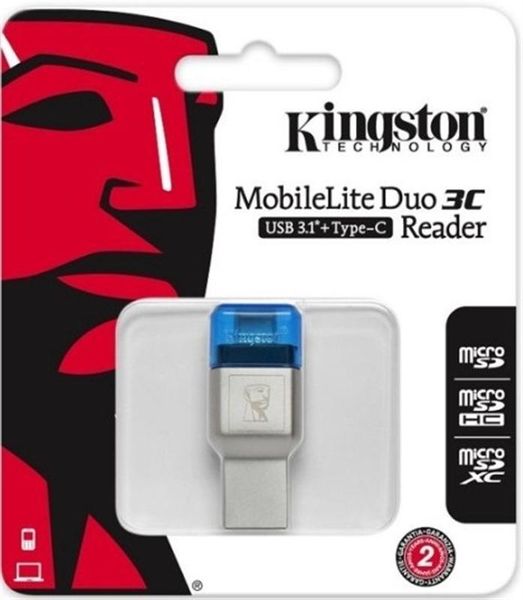 Кардрідер Kingston MobileLite Duo 3C Dual Interface USB3.1 Type-A and Type-C microSD (FCR-ML3C) Metall Casing FCR-ML3C фото