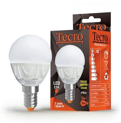 Лампа світлодіодна Tecro 5W E14 3000K (PRO-G45-5W-3K-E14) PRO-G45-5W-3K-E14 фото