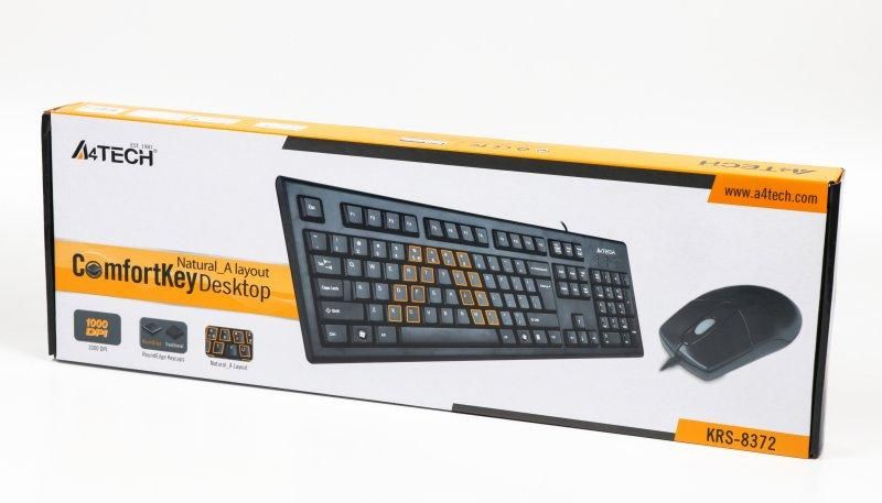 Комплект (клавіатура, мишка) A4Tech KRS-8372 Black USB KRS-8372 Black фото