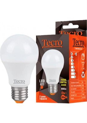 Лампа світлодіодна Tecro 12W E27 3000K (TL-A60-12W-3K-E27) TL-A60-12W-3K-E27 фото