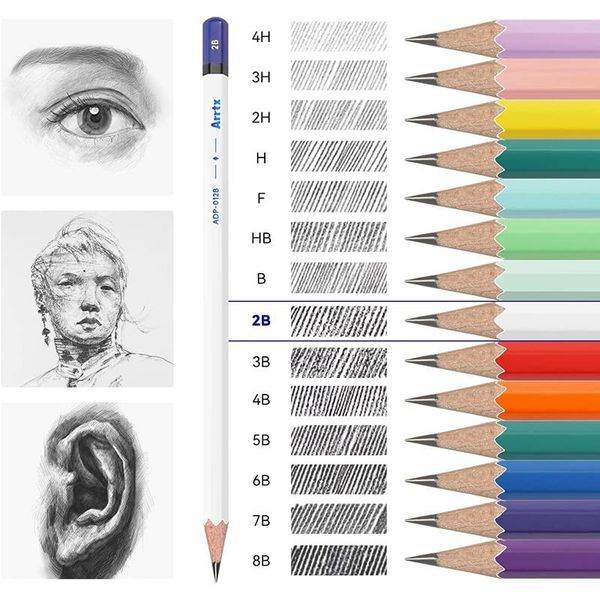Набір олівців Arrtx для малювання 2B (ADP-012B), 14 шт (LC303588) LC303588 фото
