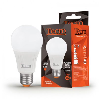 Лампа світлодіодна Tecro 11W E27 4000K (PRO-A60-11W-4K-E27) PRO-A60-11W-4K-E27 фото