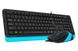 Комплект (клавіатура, миша) A4Tech F1010 Black/Blue USB F1010 (Blue) фото 2