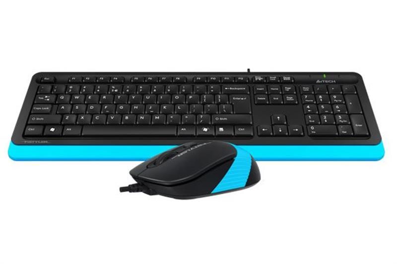 Комплект (клавіатура, миша) A4Tech F1010 Black/Blue USB F1010 (Blue) фото