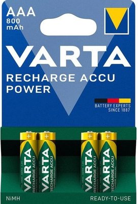Акумулятор Varta Recharge Accu AAA/HR03 Ni-MH 800 mAh BL 4шт Varta 56703 фото