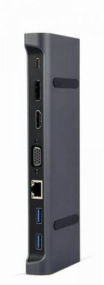 Док-станція Cablexpert USB-C 9-в-1 (A-CM-COMBO9-02) USB-хаб + HDMI/VGA/PD/LAN/3.5-мм аудіо A-CM-COMBO9-02 фото