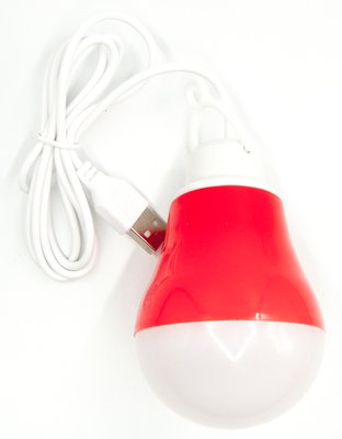 USB-світильник з LED-лампочкою Dengos, шнур ~1м, 5V, 5W, Red (LED-BULB-5V5W-RED) LED-BULB-5V5W-RED фото