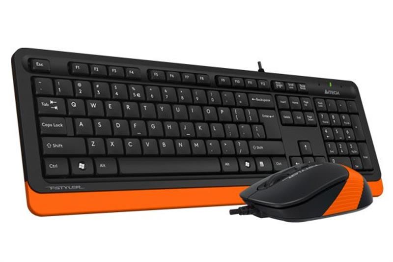 Комплект (клавіатура, миша) A4Tech F1010 Black/Orange USB F1010 (Orange) фото