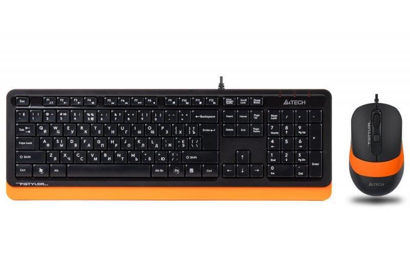 Комплект (клавіатура, миша) A4Tech F1010 Black/Orange USB F1010 (Orange) фото