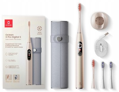 Розумна зубна електрощітка Oclean X Pro Digital Set Electric Toothbrush Champagne Gold (6970810552577) 6970810552577 фото